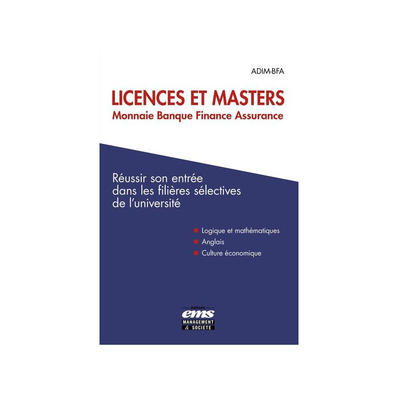 Licences et Masters Monnaie Banque Finance Assurance